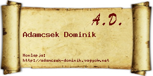 Adamcsek Dominik névjegykártya