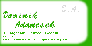 dominik adamcsek business card
